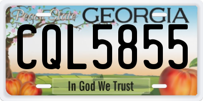 GA license plate CQL5855