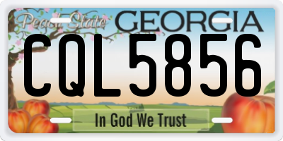 GA license plate CQL5856