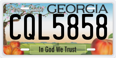 GA license plate CQL5858