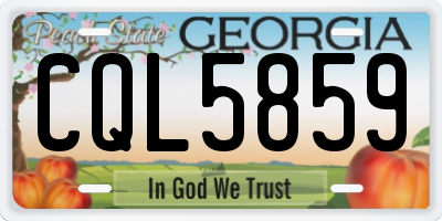 GA license plate CQL5859
