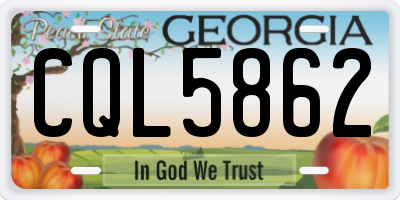 GA license plate CQL5862