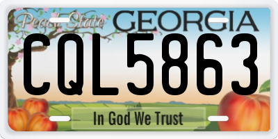 GA license plate CQL5863