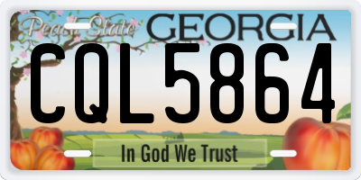 GA license plate CQL5864