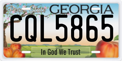 GA license plate CQL5865