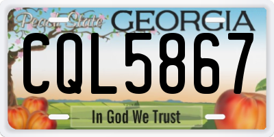 GA license plate CQL5867