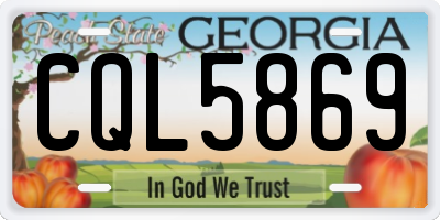 GA license plate CQL5869