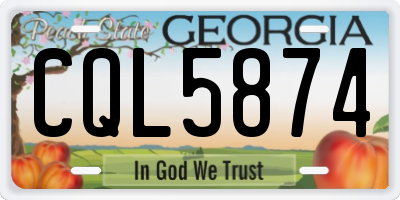 GA license plate CQL5874