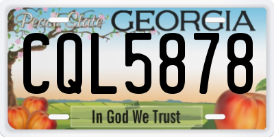 GA license plate CQL5878
