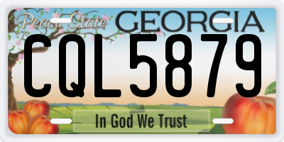 GA license plate CQL5879