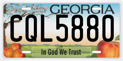 GA license plate CQL5880