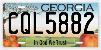 GA license plate CQL5882