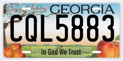 GA license plate CQL5883