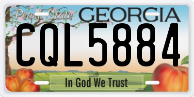 GA license plate CQL5884