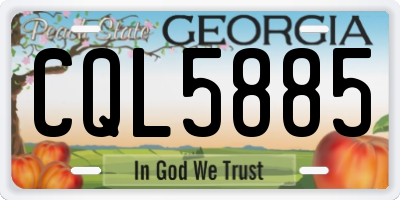 GA license plate CQL5885