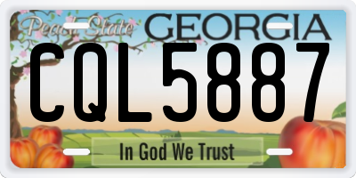 GA license plate CQL5887
