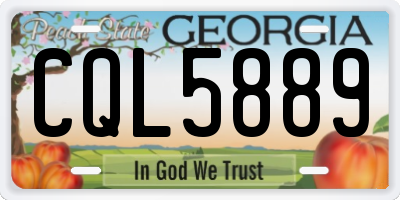GA license plate CQL5889