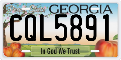 GA license plate CQL5891