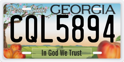GA license plate CQL5894