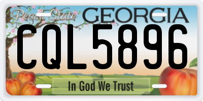 GA license plate CQL5896