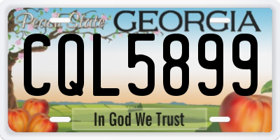 GA license plate CQL5899