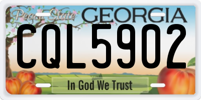 GA license plate CQL5902