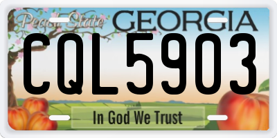 GA license plate CQL5903
