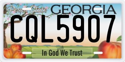 GA license plate CQL5907