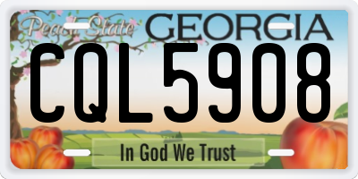 GA license plate CQL5908