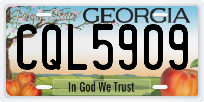 GA license plate CQL5909