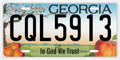 GA license plate CQL5913