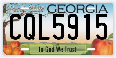 GA license plate CQL5915