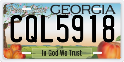 GA license plate CQL5918