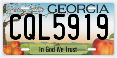 GA license plate CQL5919