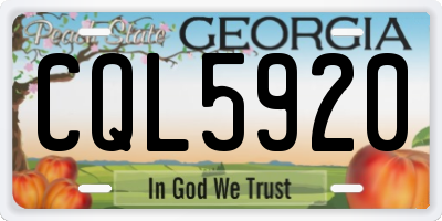 GA license plate CQL5920
