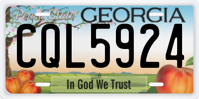 GA license plate CQL5924