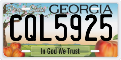 GA license plate CQL5925
