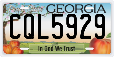 GA license plate CQL5929