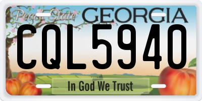GA license plate CQL5940