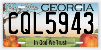 GA license plate CQL5943
