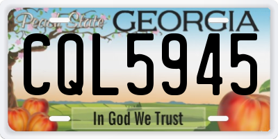 GA license plate CQL5945