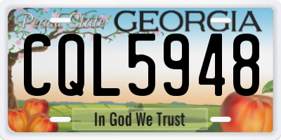 GA license plate CQL5948