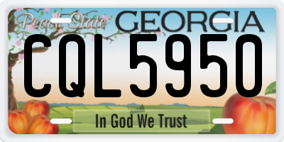 GA license plate CQL5950