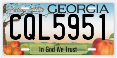 GA license plate CQL5951