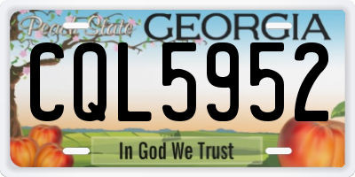 GA license plate CQL5952