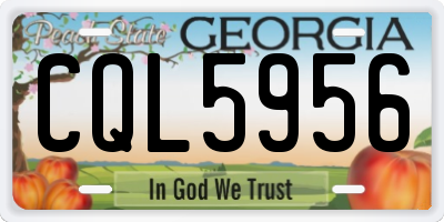 GA license plate CQL5956