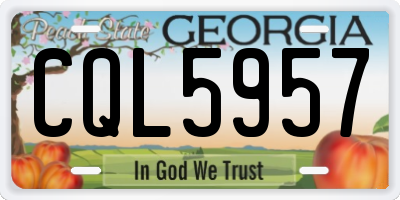 GA license plate CQL5957