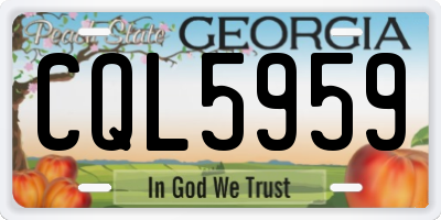 GA license plate CQL5959