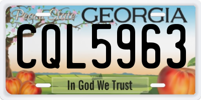 GA license plate CQL5963