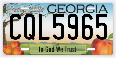 GA license plate CQL5965