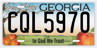 GA license plate CQL5970